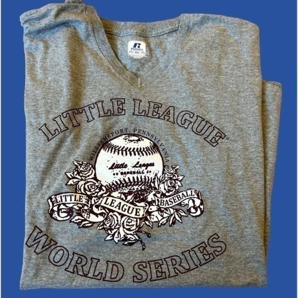 Little League, World ladies, V-neck, gray, extra extra large T-shirt